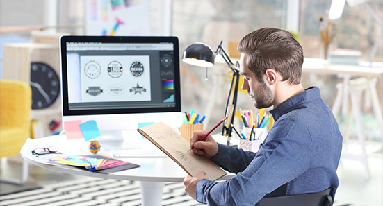 Logo Designer Sketching